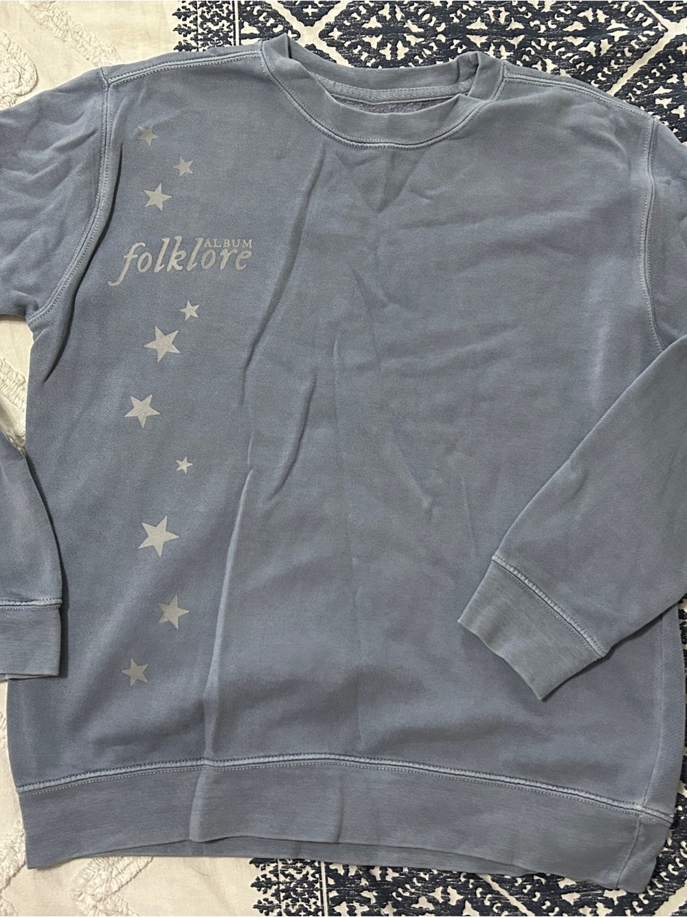 Taylor Swift Folklore Album Star Graphic Sweatshirt - Dusty Blue